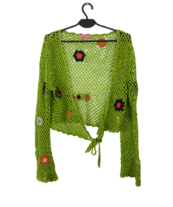 zielony siateczkowy sweter