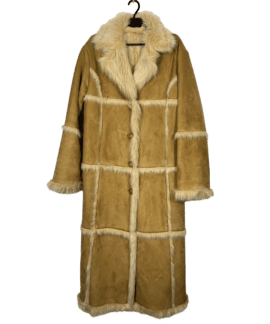 Płaszcz Vintage Futrzany Kożuch
