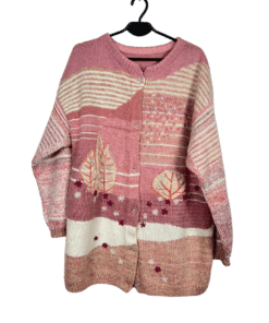 Sweterek Vintage Różowy Domek