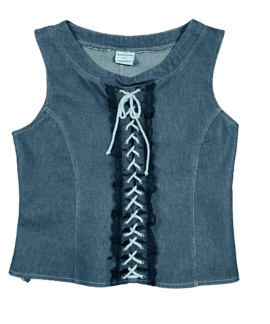 Gorset Vintage Jeansowy Y2k