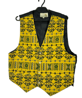 Kamizelka Vintage Żółte Wzory