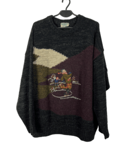 Sweterek Vintage Łyżwiarz