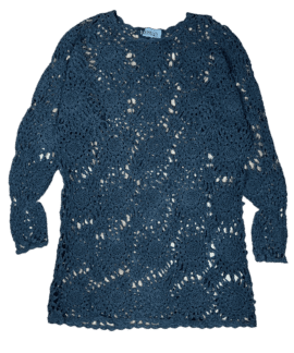 Sweterek Vintage Ażurowy Czarny