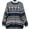 Vintage Sweterek Norweski Niebieski