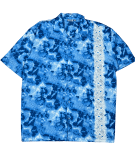 Koszula Vintage Wzorzysta Niebieska