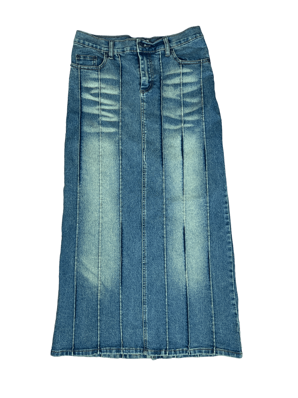 Spódnica Maxi Jeans Y2k Wytarcia