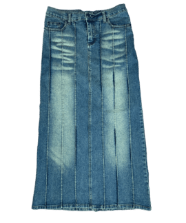 Spódnica Maxi Jeans Y2k Wytarcia