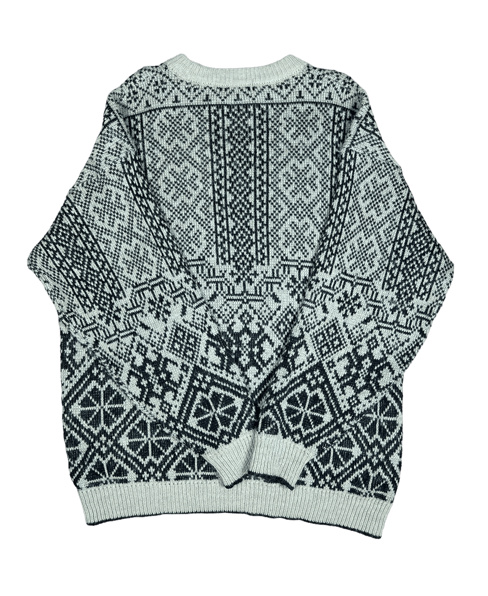 Sweterek Vintage Wzorzysty Czarno Biały