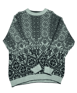 Sweterek Vintage Wzorzysty Czarno Biały