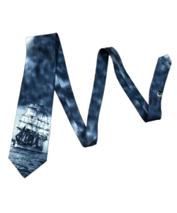 Jedwabny Krawat Vintage Statek