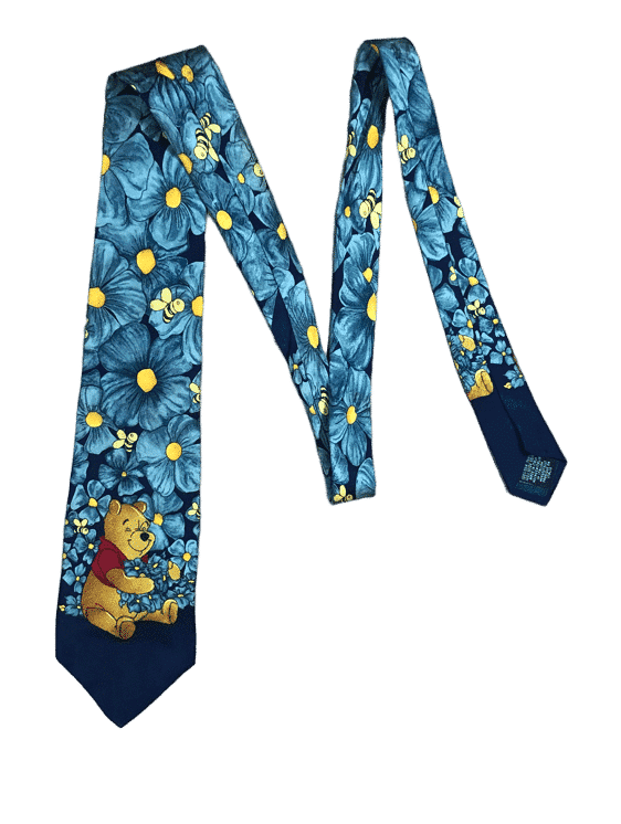 Krawat Vintage Kubuś Puchatek Jedwab