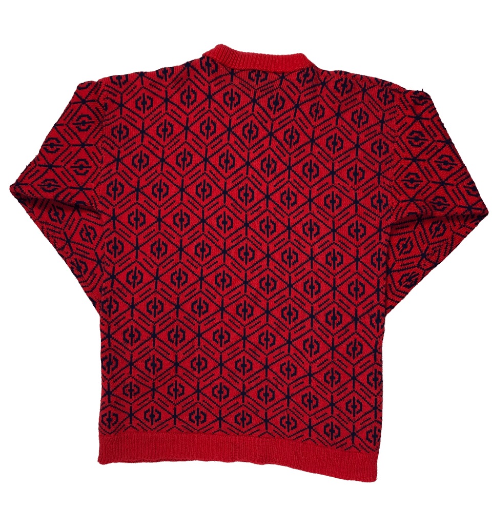Sweter Vintage W Geometryczne Wzory