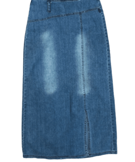Jeansowa Długa Spódnica Vintage Asymetryczna