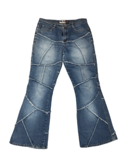 Spodnie Jeans Patchwork Dzwony