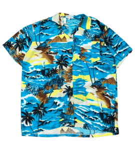 Koszula Hawajska Vintage Niebieska Palmy