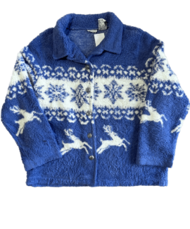 Ciepły Polar Vintage Śnieżynki