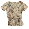 Beżowy Koronkowy Mesh Top