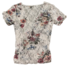 Beżowy Koronkowy Mesh Top