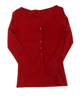 Czerwony Mesh Top Kardigan