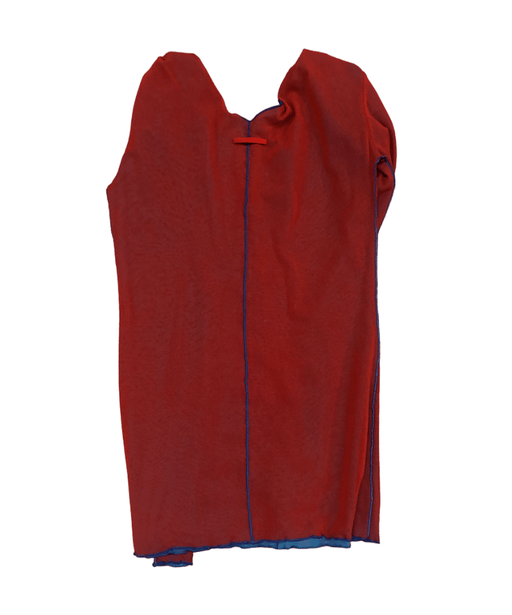 Dwustronny Mesh Top Czerwony Niebieski