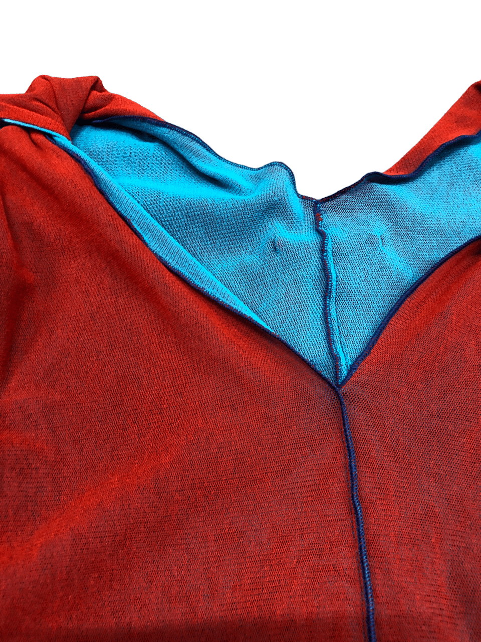 Dwustronny Mesh Top Czerwony Niebieski