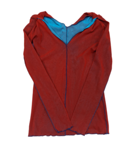 Dwustronny Mesh Top Czerwony Niebieski