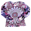 Fioletowy Mesh Top Kwiaty