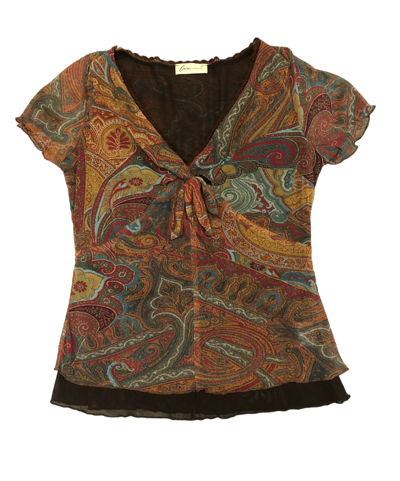 Top Z Vintageowego Denimu Bez Rękawów Wiązany