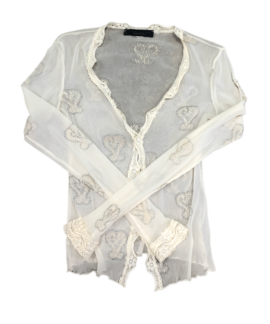 Mesh Top Vintage Guziczki Beżowa (s)