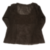 Mesh Top Vintage Marszczony Brązowy (s)
