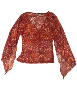 Mesh Top Vintage W Ognistych Kolorach (s)