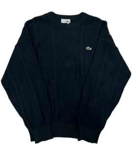 Granatowy Wełniany Sweter Vintage Lacoste