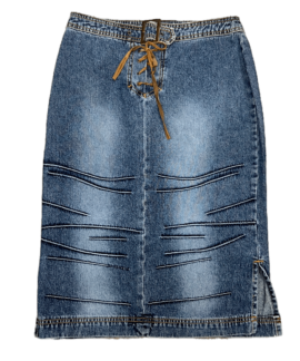 Jeansowa Spódniczka Vintage Z Marszczeniem