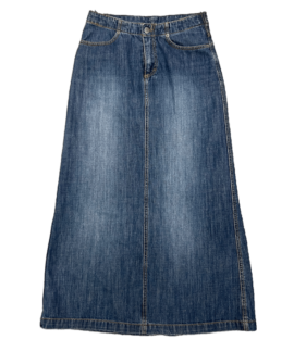 Jeansowa Spódnica Vintage Maxi
