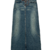 Jeansowa Spódnica Vintage Maxi