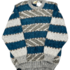 Niebiesko Szary Wełniany Sweter Vintage