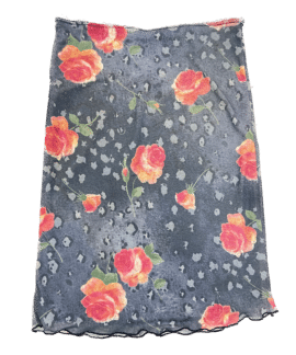 Spódnica Vintage Mesh W Róże Y2k