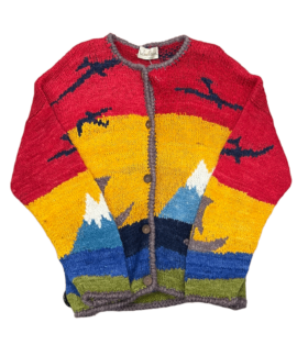 Wełniany Sweter Vintage Kardigan