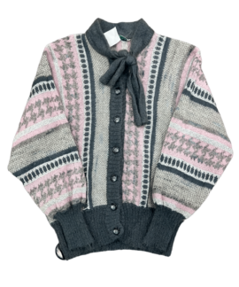 Wełniany Sweter Vintage Z Kokardą