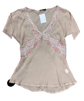 Jedwabny Mesh Top Różowy Coquette