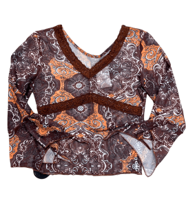 Mesh Top Vintage Brązowy